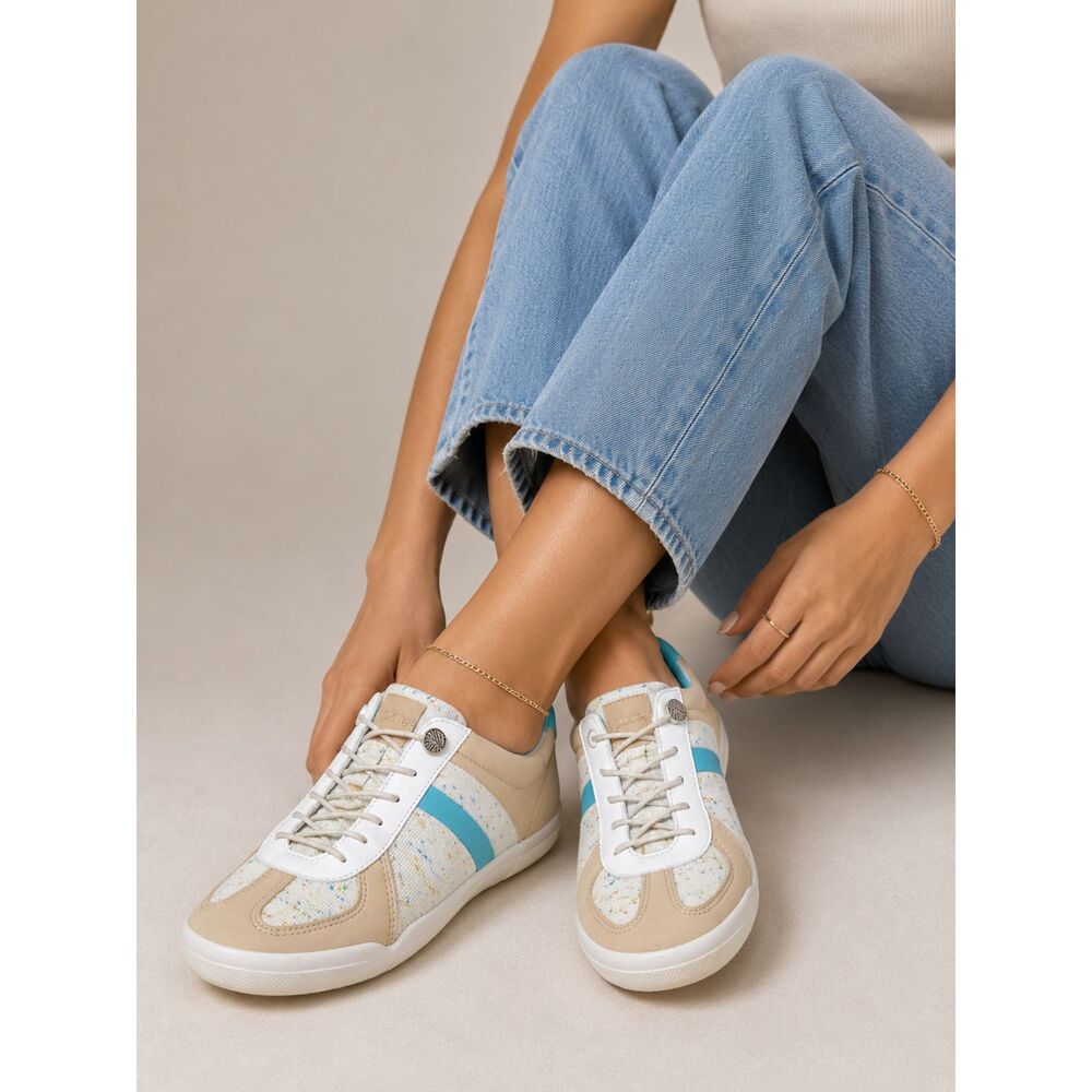 PLAE Butler Sneakers Beige Turtledove Speckled Size 8 EUC Rare Casual Shoes